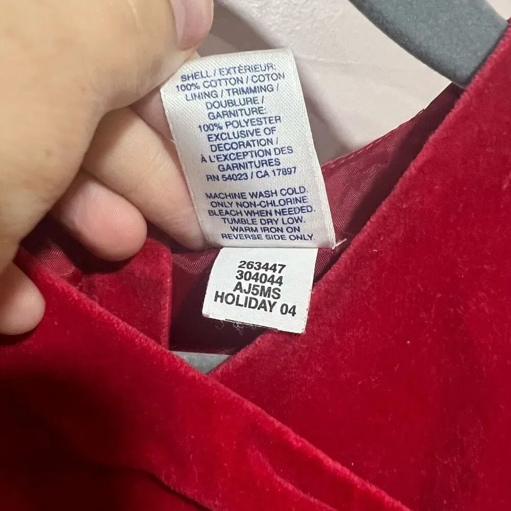 Old Navy Baby Girl Red Velvet Dress 18-24mo